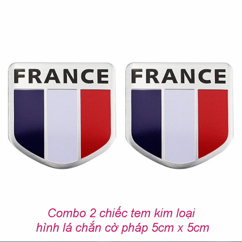 Combo 2 cái tem cờ Pháp dán trang trí ô tô, xe máy (5cmx5cm)