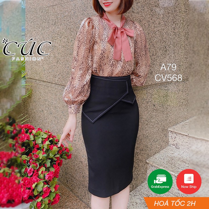 Chân váy đầm bút chì công sở cao cấp dáng dài Cúc Fashion CV568 cv vạt nhọn | BigBuy360 - bigbuy360.vn