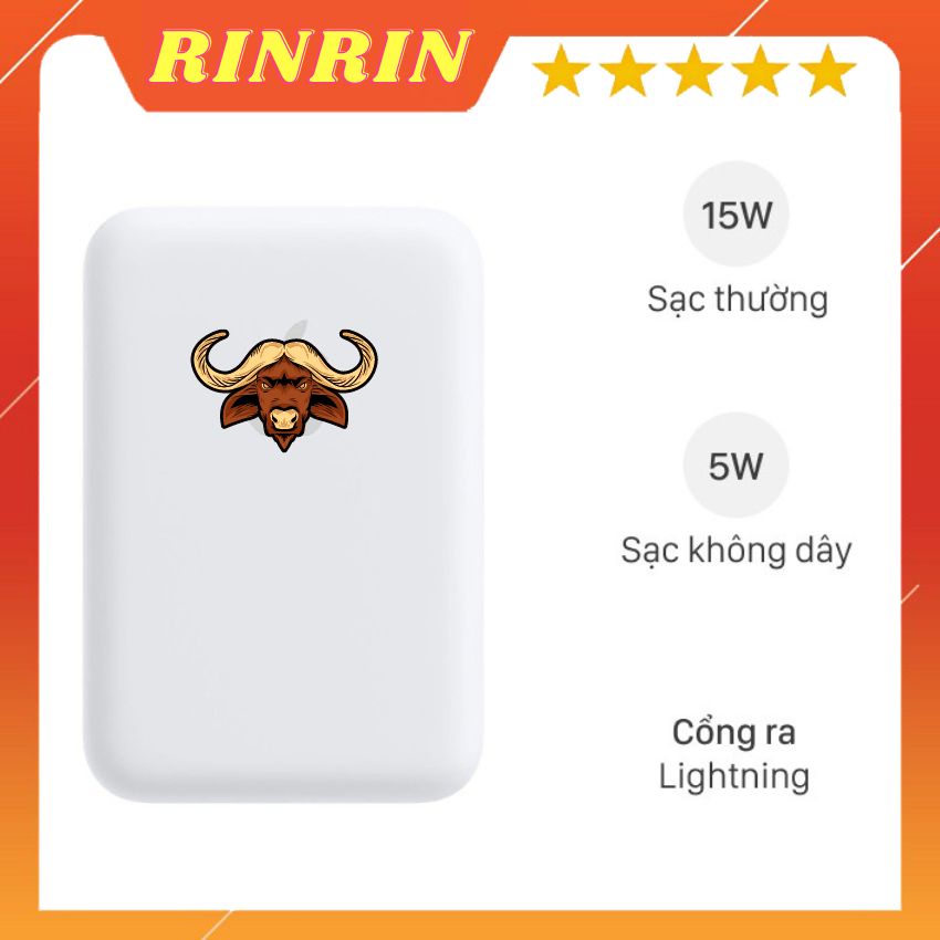 Sạc dự phòng không dây từ tính đt Táo Pin 5000mah Mini Nhỏ Gọn Cao Cấp Cho smart phone của bạn