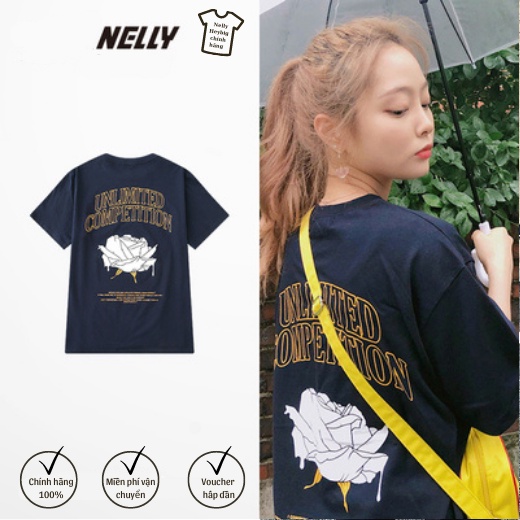 Áo Nelly Heybig chính hãng In Hoa Rộng Rãi Phong Cách Hàn Quốc Siêu Hot Cùng Kiểu Douyin Sành Điệu