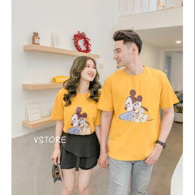 áo đôi nam nữ màu vàng