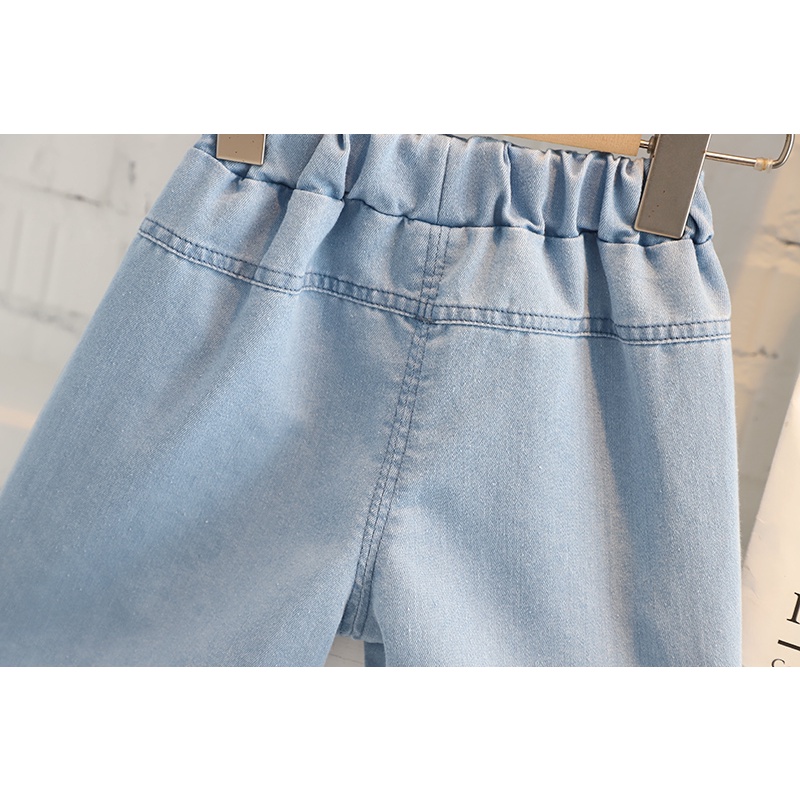 Set Đồ 2 Món Gồm Áo polo Và Quần Short denim In Hình Khủng Long Hoạt Hình Dành Cho Bé Trai 0-5 Tuổi