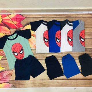 Đồ Bộ Bé Trai 🎀FREESHIP🎀 Bộ Cộc Tay Mặt Nhện Cotton Cho Bé Trai