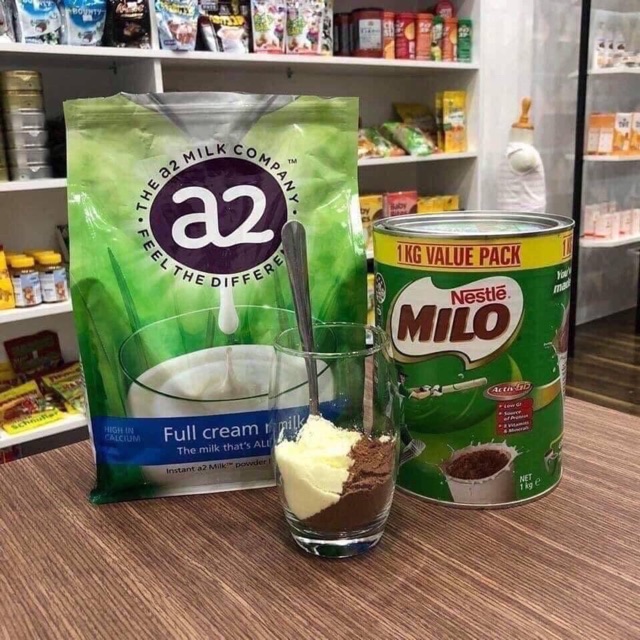 Combo Sữa Milo và sữa tươi dạng bột A2 xách tay từ Úc