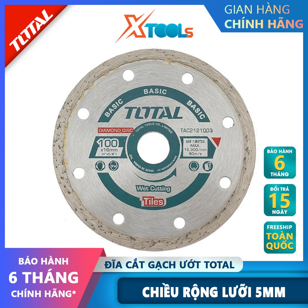 Đĩa cắt gạch ướt Total | đĩa cắt gạch mini, đủ kích thước, chiều rộng lưỡi 5mm cắt gạch ngói [CHÍNH HÃNG] [XTOOLS]