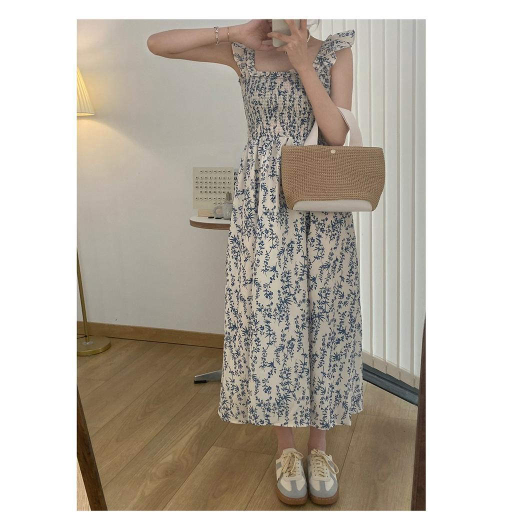 Áo Hoa Hai Dây Cổ Vuông Thời Trang Gợi Cảm Dành Cho Nữ 61838