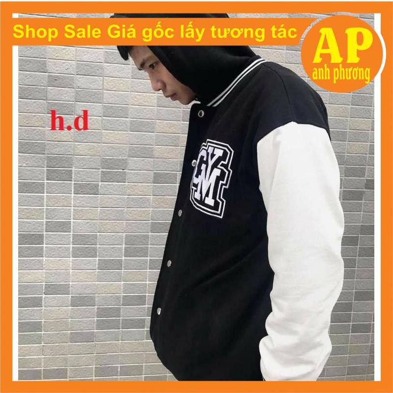 ÁO KHOÁC BOMBER JACKET G Y M f😍Chất gió mềm😍hàng 1 lớp cổ, tay áo và gấu áo có bo dệt xịn😍freesize 50kg😍phong cách hàn q