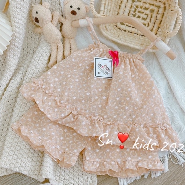 Bộ 2 Dây Bé Gái , Vải Đũi Nhật Muji 8-18kg