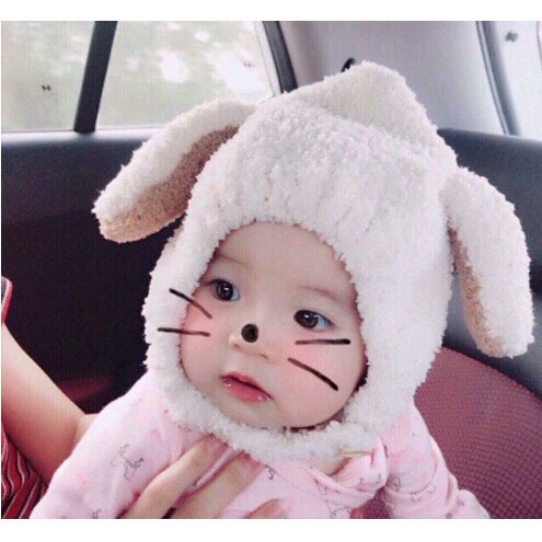 Mũ len tai cừu cho bé