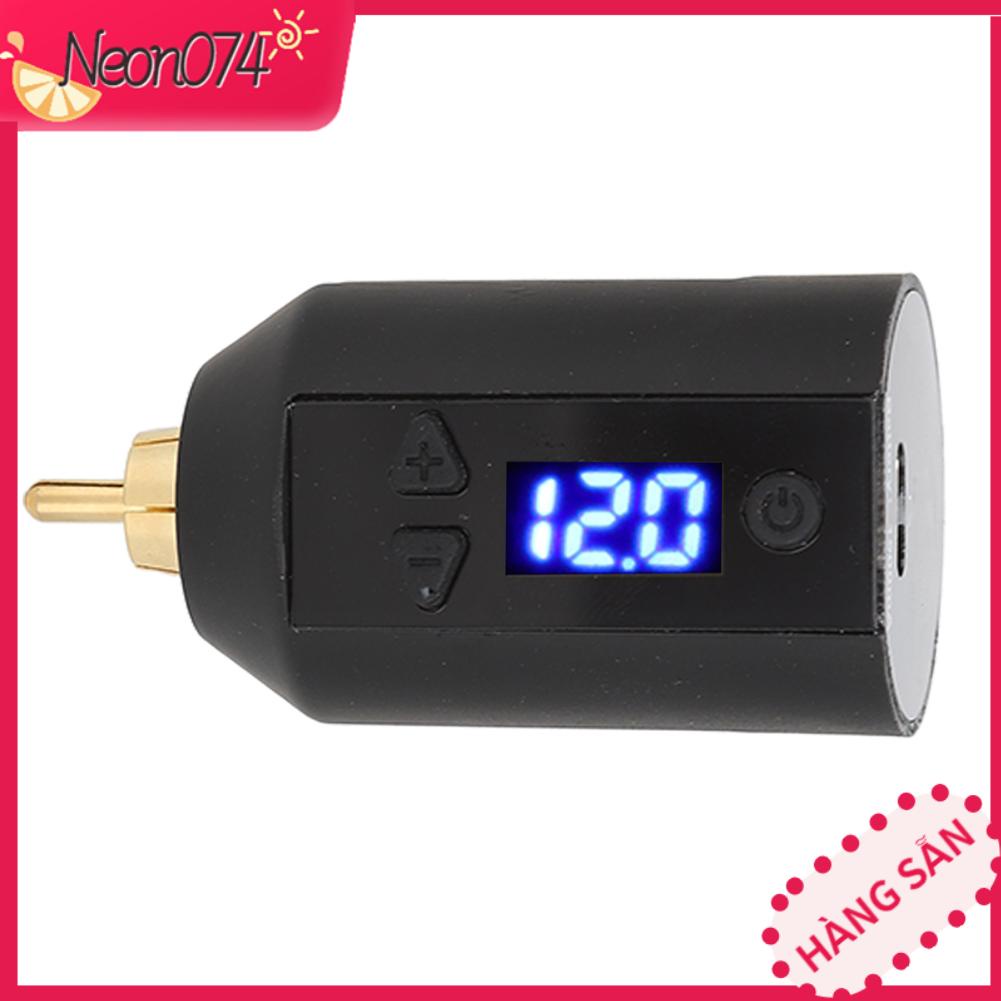 Neon074 Nguồn điện hình xăm 3‑12V USB Sạc không dây 1500mAh Giao diện RCA Pin bút