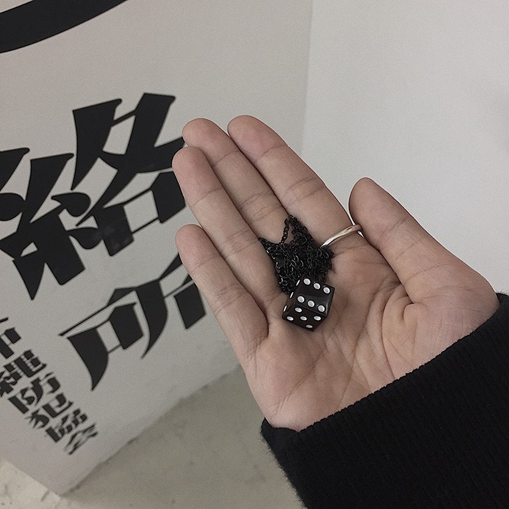 Vòng cổ Mặt Hình Xúc Xắc May Mắn Thời Trang Hip Hop Hàn Quốc Đơn Giản Dành Cho Nữ