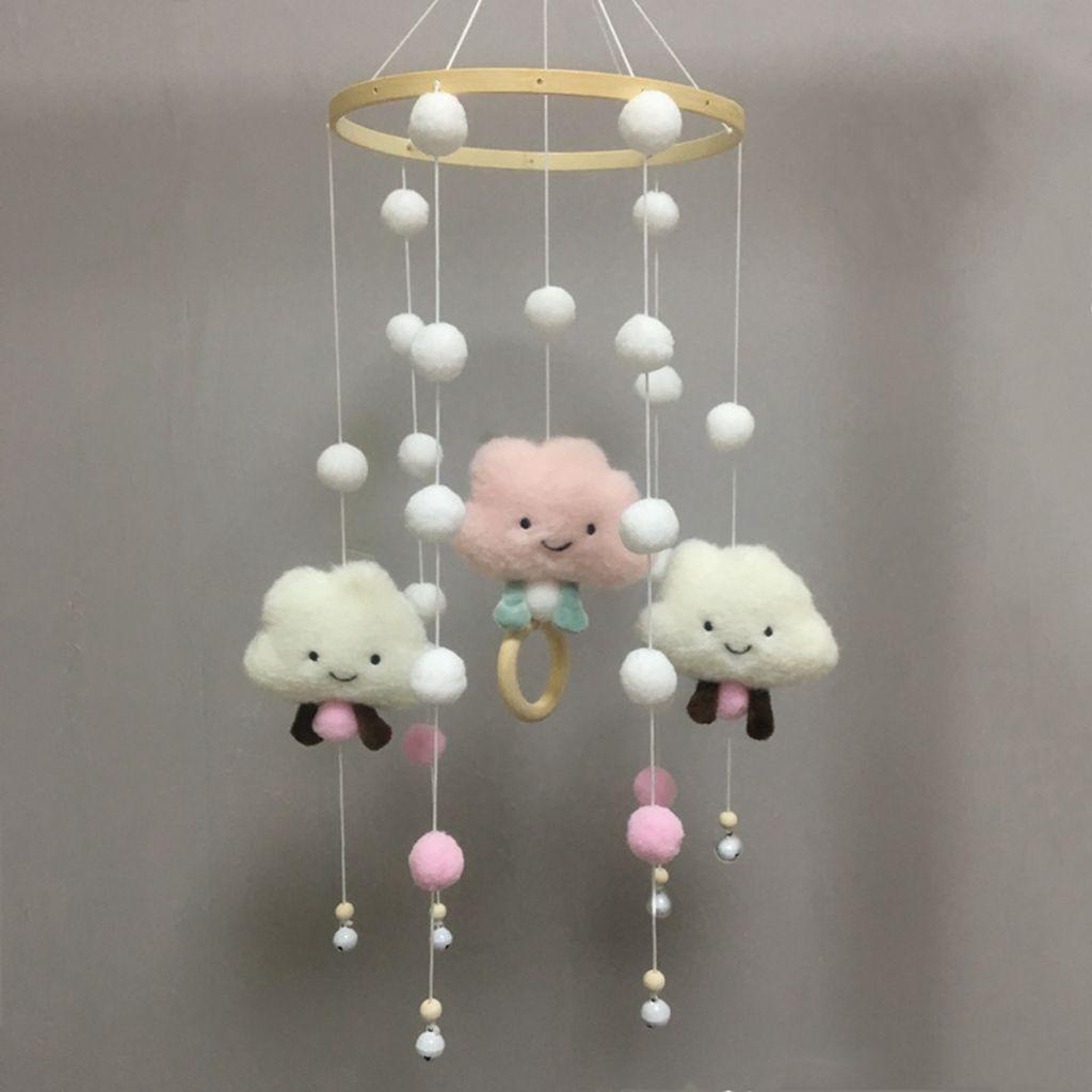 1 Bộ Chuông Gió Hình Đám Mây Bằng Vải Nỉ Dễ Thương Treo Trang Trí Phòng Bé