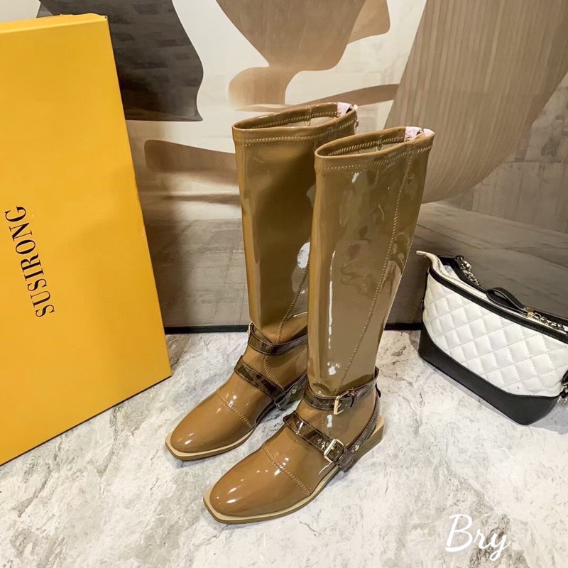 Boots cổ cao da bóng FEN DI fullbox