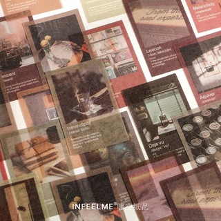 Set 40 Hình Dán Chất Liệu Washi style Aesthetic Sticker Trang Trí Sổ Tay Bullet Journal