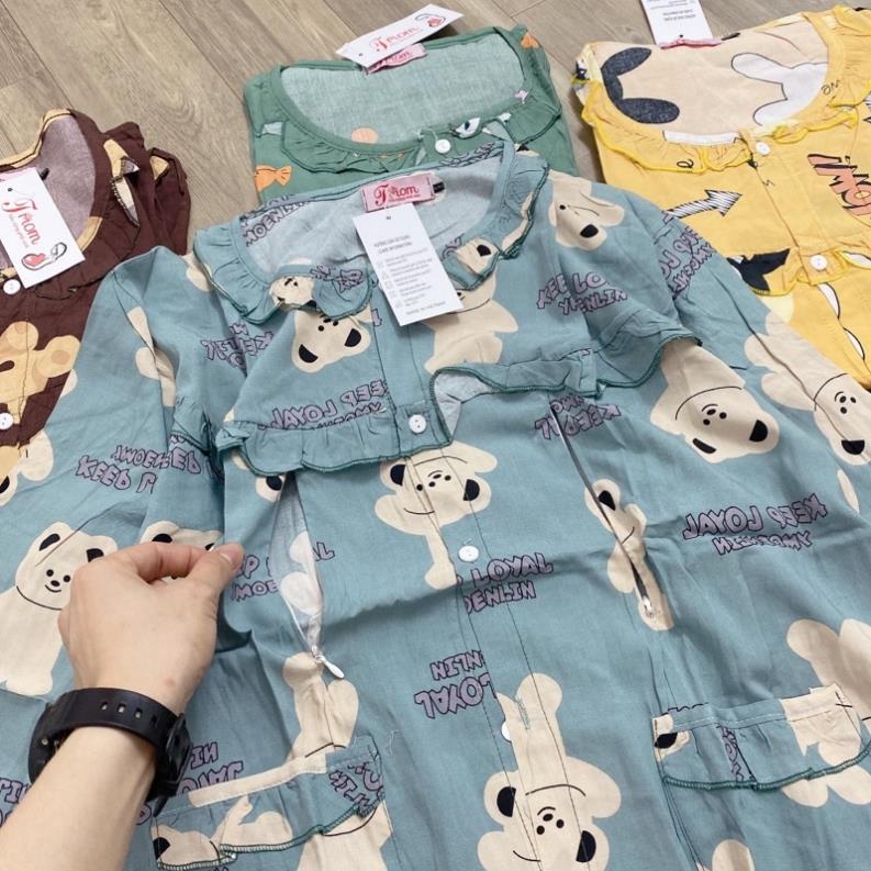 ) Bộ đồ bầu pyjama lanh thái mặc bầu sau sinh - Bộ ở cữ mặc nhà siêu mát cho mẹ bầu sau sinh