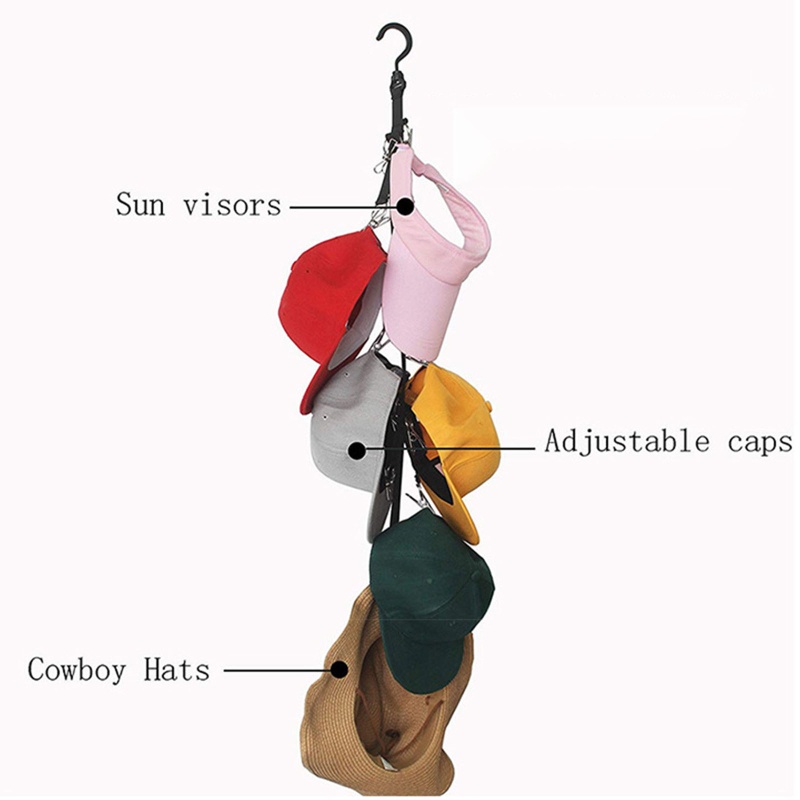 Móc Treo Nón Lưỡi Trai Bằng Thép Không Gỉ Kèm 16 Kẹp Tiện Dụng