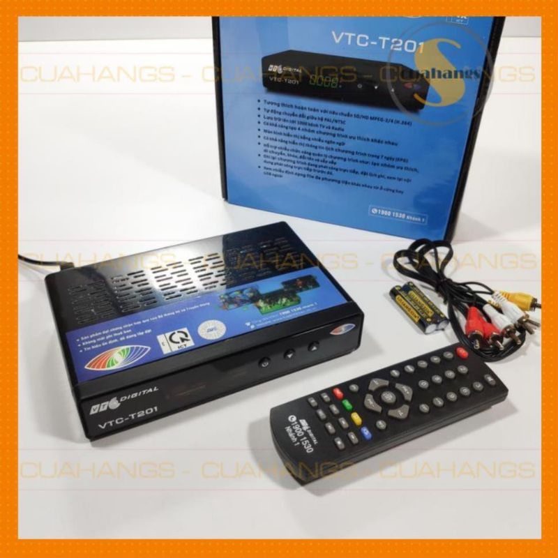 Đầu Thu kỹ thuật số mặt đất VTC T201 Thu sóng tốt 70-80 kênh truyền hình( chính hãng vtc)