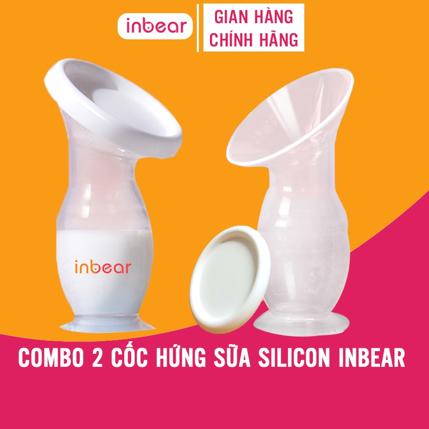 Combo 2 Cốc Hứng Sữa Inbear Silicon (IBC-7100) - Vừa Hứng Sữa, Hút Sữa Nhanh Chóng, Dính Bám Chắc