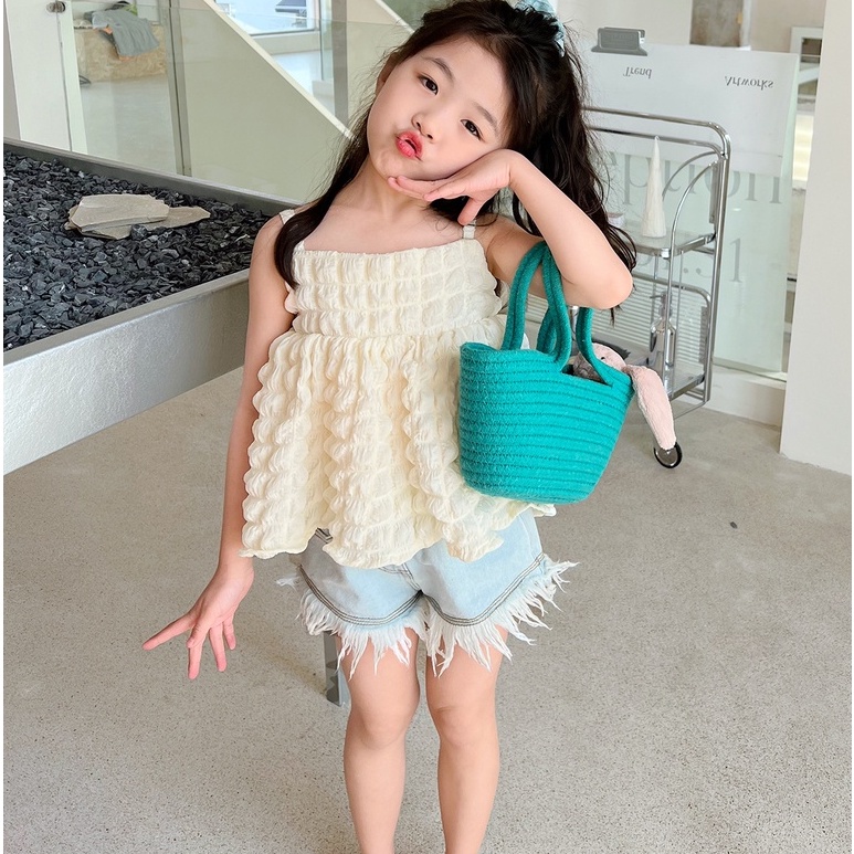 Quần Short Denim Thời Trang Cá Tính Cho Bé Gái