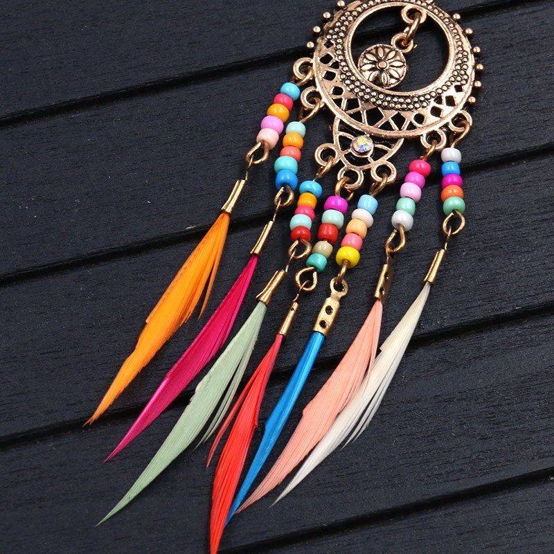 Khuyên Tai Nữ Trang Dáng Dài Tạo Hình Dreamcatcher Độc Đáo