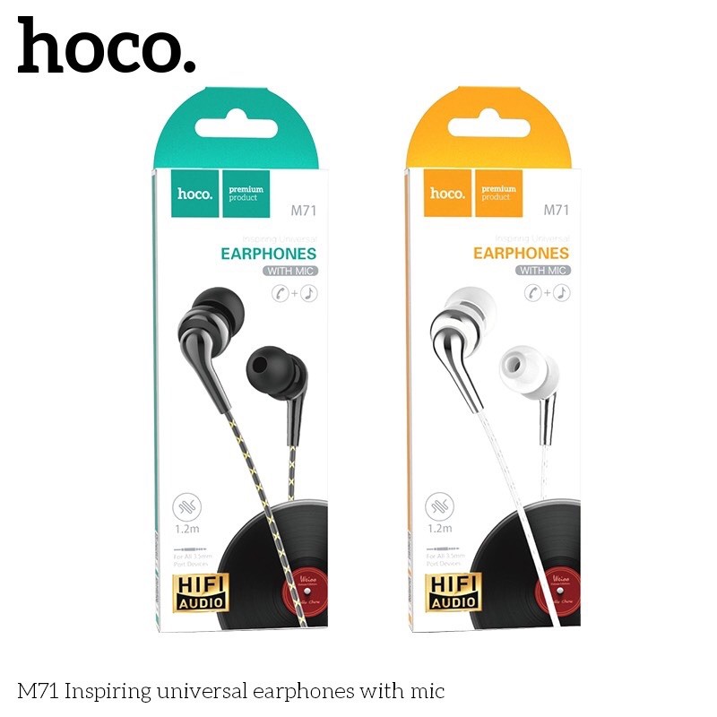 ✔Giảm giá - TAI NGHE DÂY HOCO M71 CÓ MIC DÂY BỌC DÙ CHỐNG ĐỨT CHỐNG ỒN