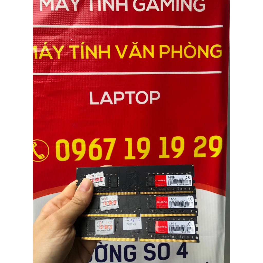 Chính hãng - Ram máy tính 16G DDR4 Bus 2666 Colorful. Hàng 2nd. Bh 1 tháng