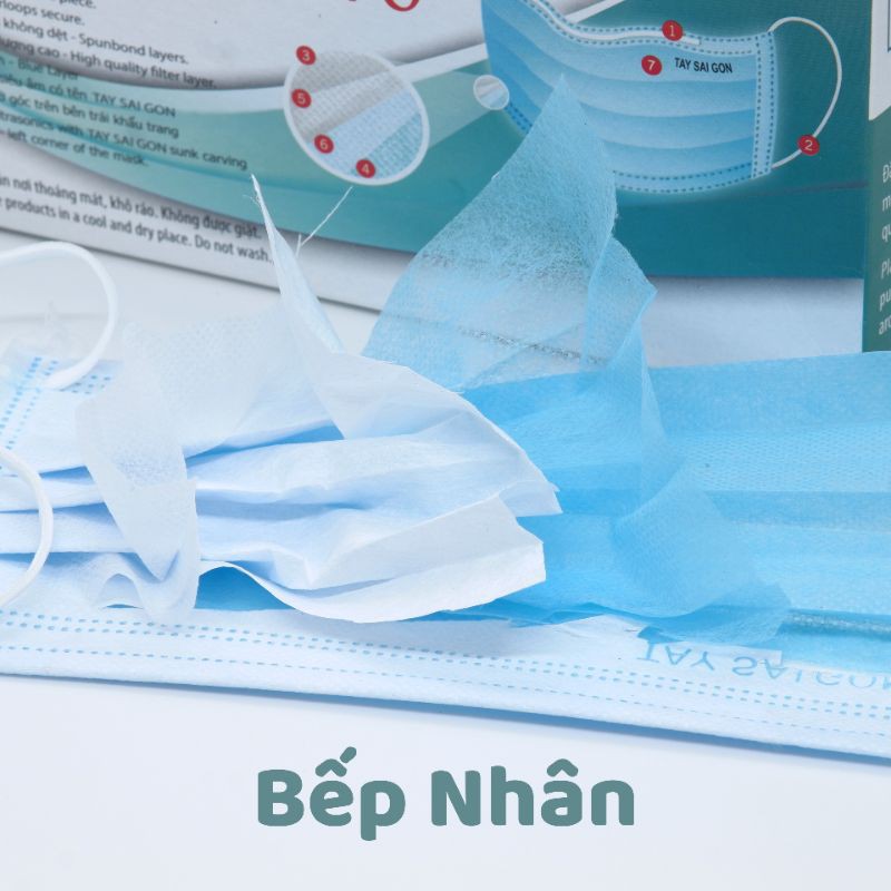 [Có sẵn] Hộp 50 cái khẩu trang y tế 4 lớp giấy kháng khuẩn