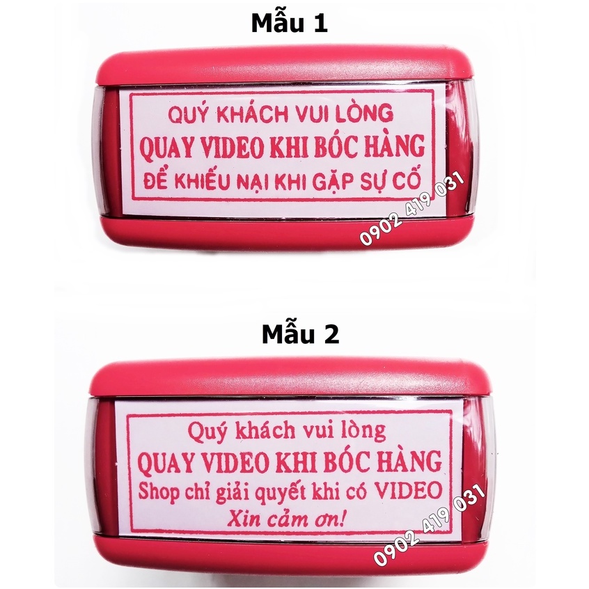 Dấu Quay Video Khi Bóc Hàng [ Size 22 x 58mm Shiny Printer S-224 ]