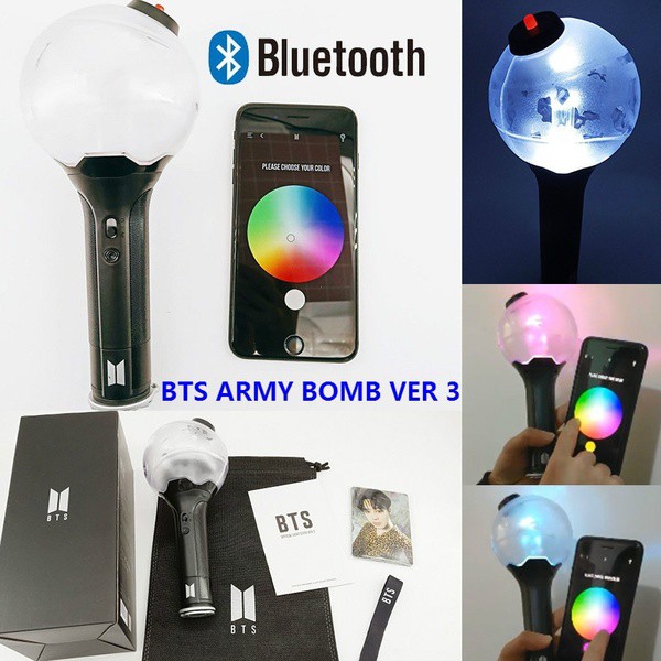 Bomb Lightstick BTS ver3 - Gậy cổ vũ phát sáng kết nối Blutooth và đổi màu theo app