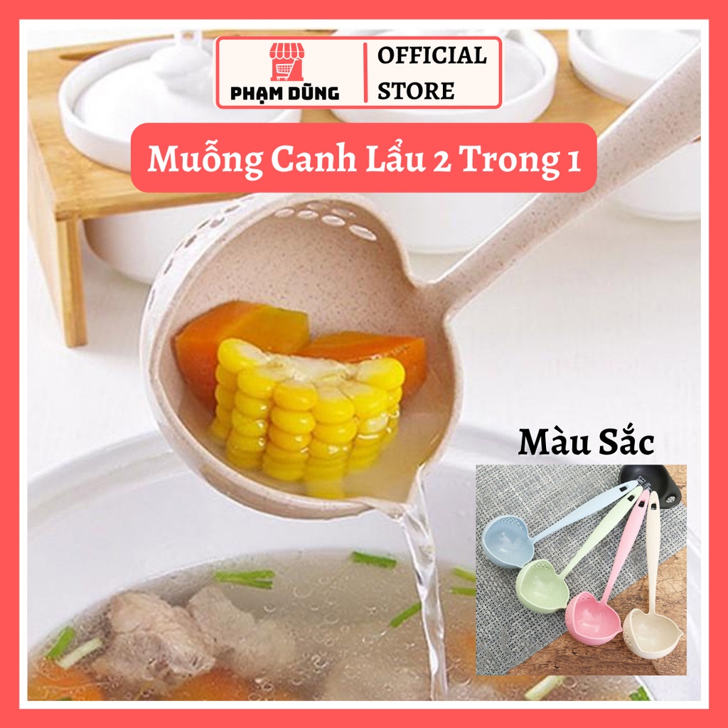 Muỗng Múc Canh , Vá Múc Lẩu 2 trong 1 Nhựa Lúa Mạch