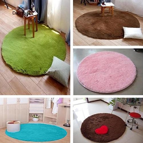 Thảm nhung trải sàn hình tròn nhiều màu