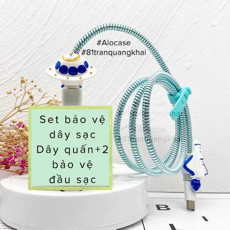 Combo dây quấn và bảo vệ 2 đầu cáp sạc VŨ TRỤ