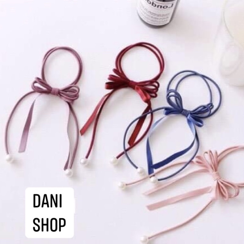 DANI mua 10 TẶNG 1 cột tóc dây nơ dài cổ trang hiện đại tua rua dây chữ thun chun nịt buộc tóc dây nơ dài love nice caro