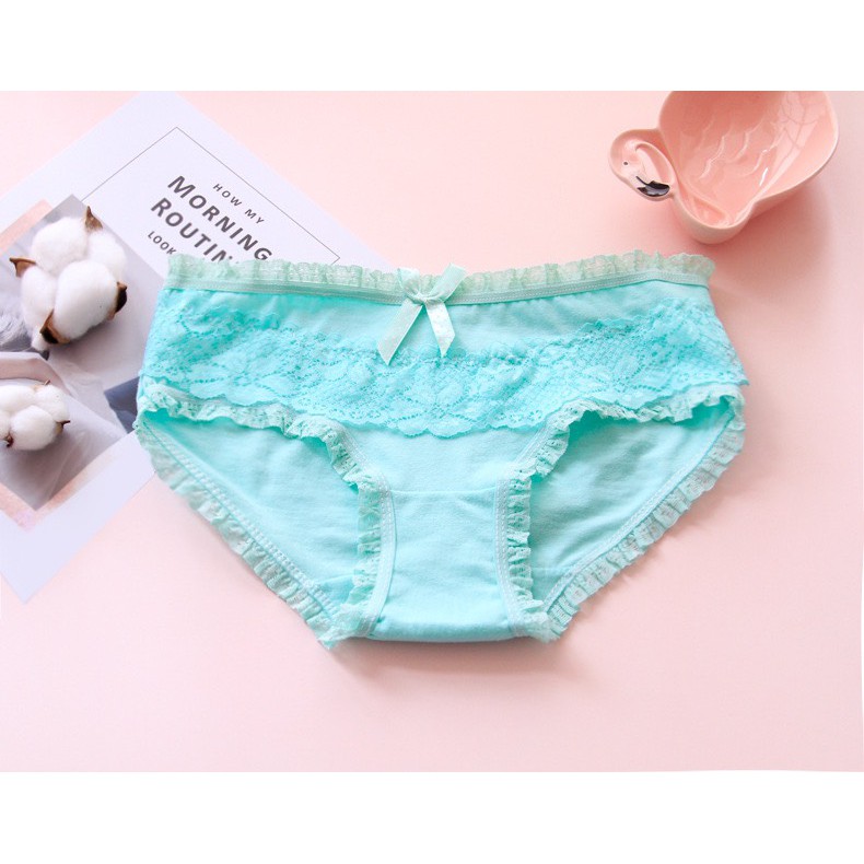 Quần Lót Nữ Sexy - Quần Lót Nữ viền ren đính nơ dễ thương - cao cấp thoáng khí DAN STORE Mã 2802