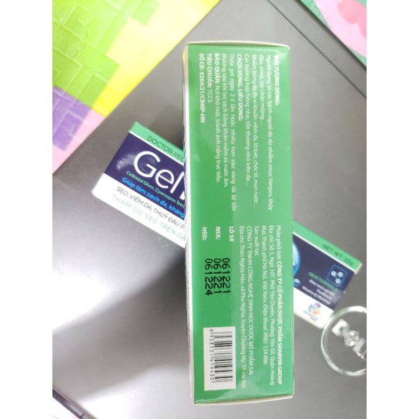 Gelnano bôi sẹo, viêm da, thủy đậu, phỏng dạ, zona