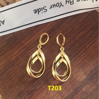 bông tai mạ vàng dáng dài.bông tai tròn đôi BTS1227