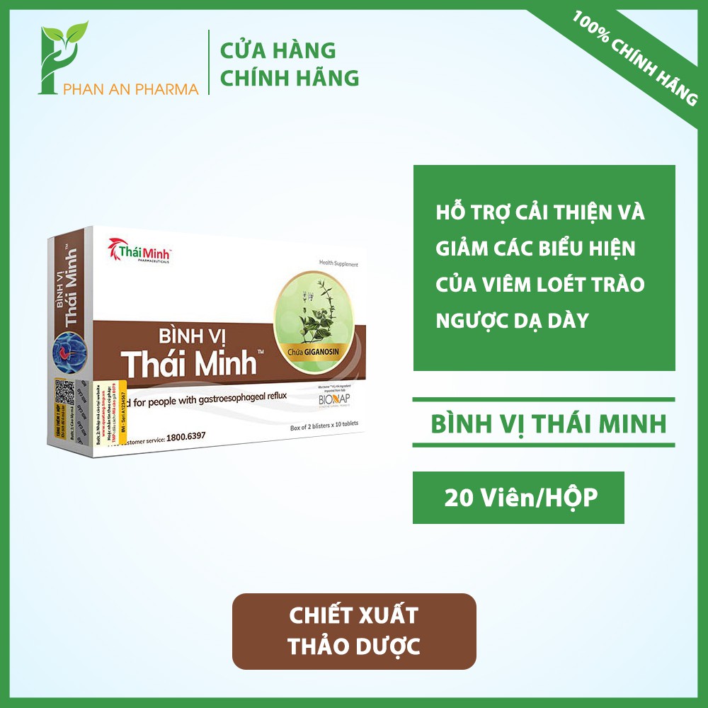 Bình Vị Thái Minh - hỗ trợ cải thiện và giảm các biểu hiện của viêm loét trào ngược dạ dày CN76