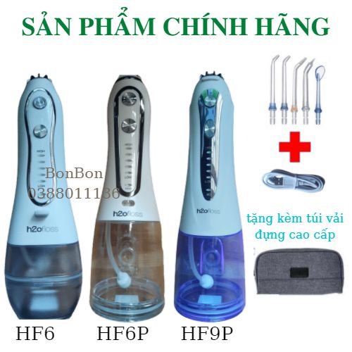 Máy tăm nước cầm tay H2ofloss HF6/HF6P/HF9P Phiên bản cao cấp 5 tốc độ dung tích 300ml Bảo hành 6 tháng