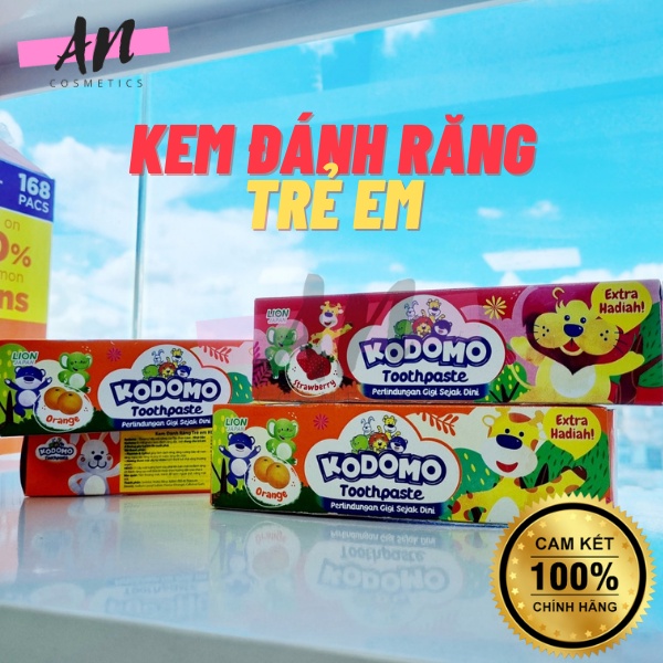 Kem đánh răng cho bé Kodomo (hương cam và hương dâu) 45g / Kem đánh răng nuốt được