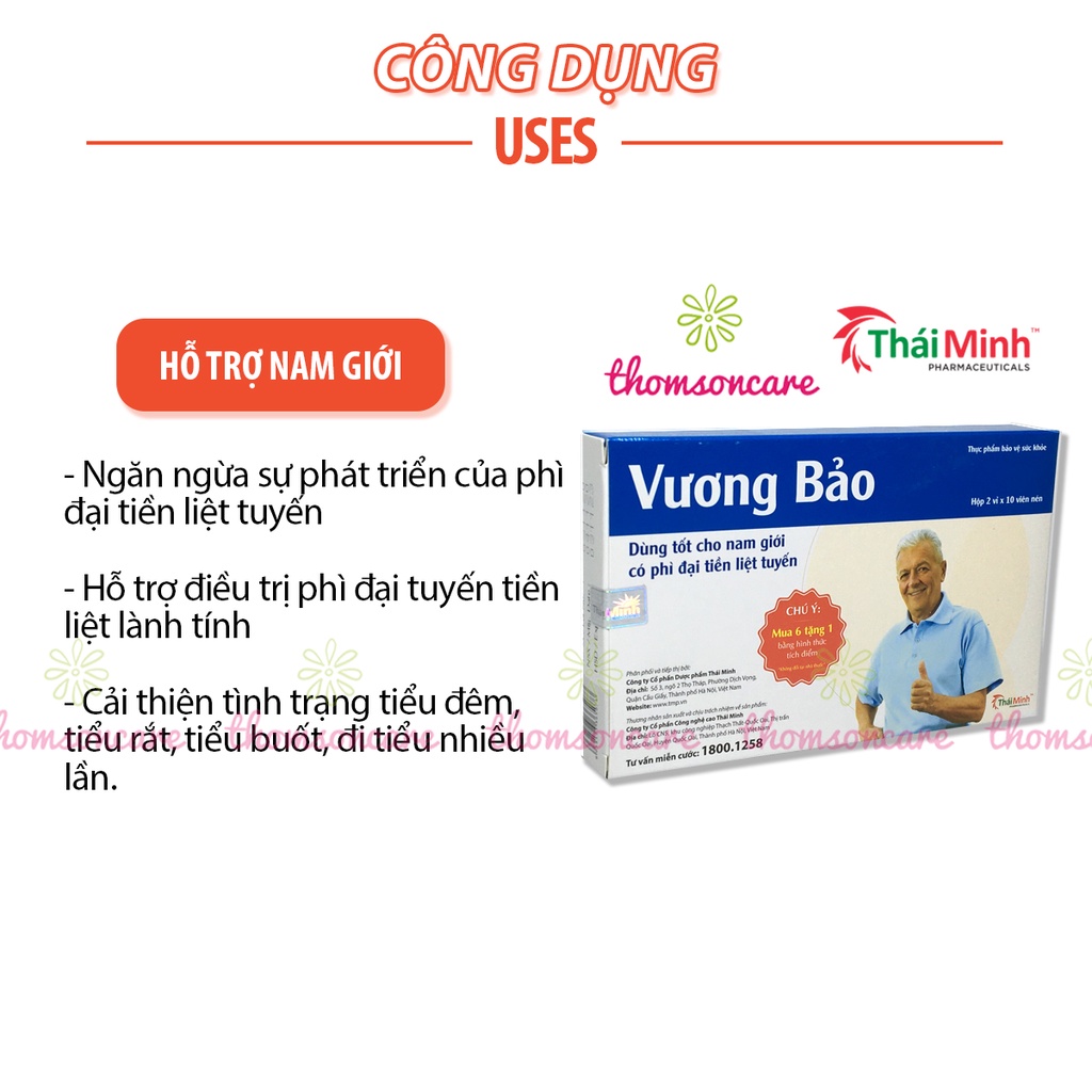 Vương bảo - Hỗ trợ giảm tiểu đêm - Có tem tích điểm Chính hãng