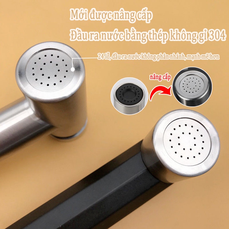 Tay cầm xịt vệ sinh GUANCHUANG Bidet 304 bằng thép không gỉ thiết kế cầm tay