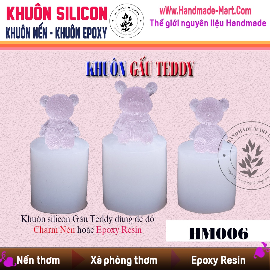 Khuôn silicon gấu teddy 3D kích thước chuẩn dùng tạo hình gấu đủ kích thước  - HM006