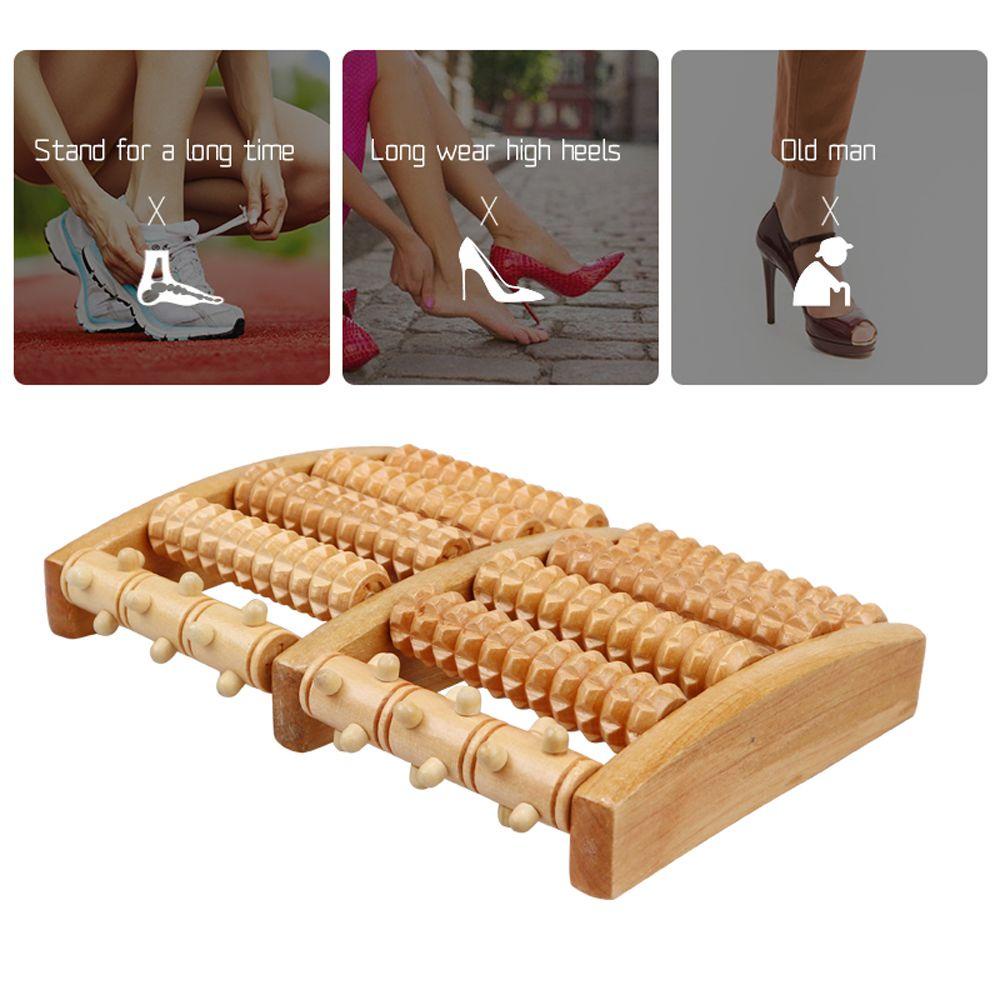 ANEMONE Dụng Cụ Lăn Massage Chân Giảm Đau 3D Bằng Gỗ