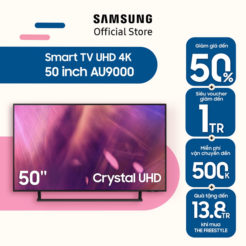 [Mã ELBAU7 giảm 7% đơn 5TR] Smart Tivi Samsung Crystal UHD 4K 50 inch UA50AU9000KXXV - Miễn phí lắp đặt