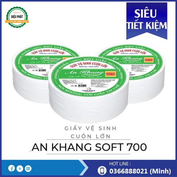 ⚡️ Giấy Vệ Sinh Cuộn Lớn An Khang Soft 2 Lớp 700g