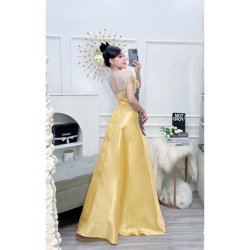 ĐẦM RỚT VAI TUA RUA KẾT CƯỜM TIA full size S/M/L/XL