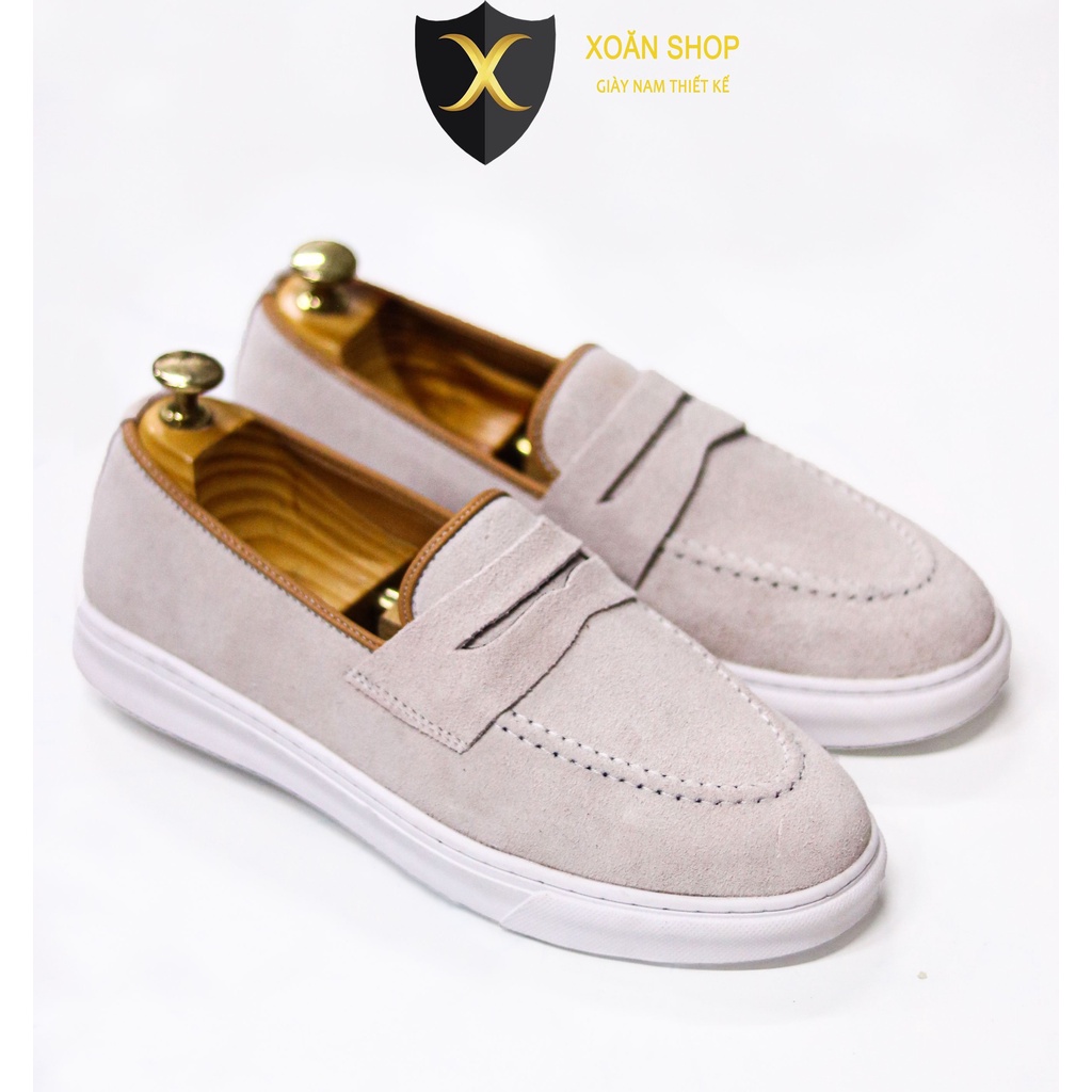 Giày lười nam cao cấp, giày slipon nam Xoăn Shop D07