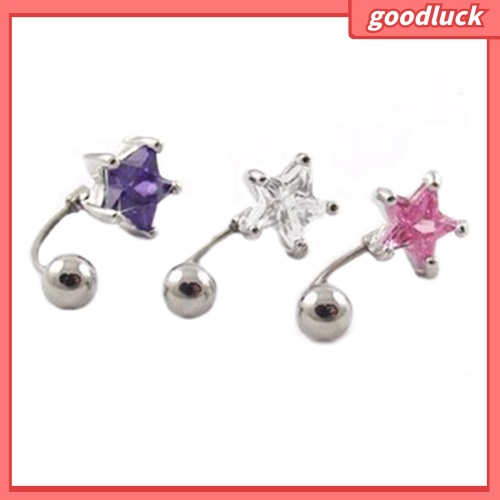 Khuyên rốn đính đá hình ngôi sao 5 cánh độc đáo