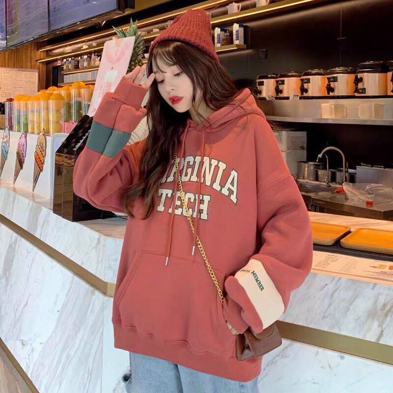 Áo Hoodie Unisex Ulzzang Màu Xanh Lá Có Mũ Vải Nỉ Ngoại Cao Cấp N18