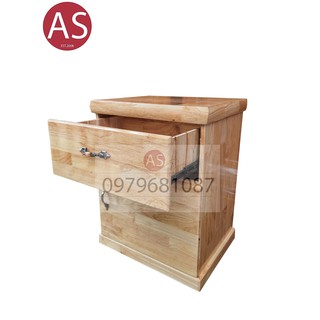 Tủ đầu giường 1 ngăn + cánh GỖ CAO SU 100%